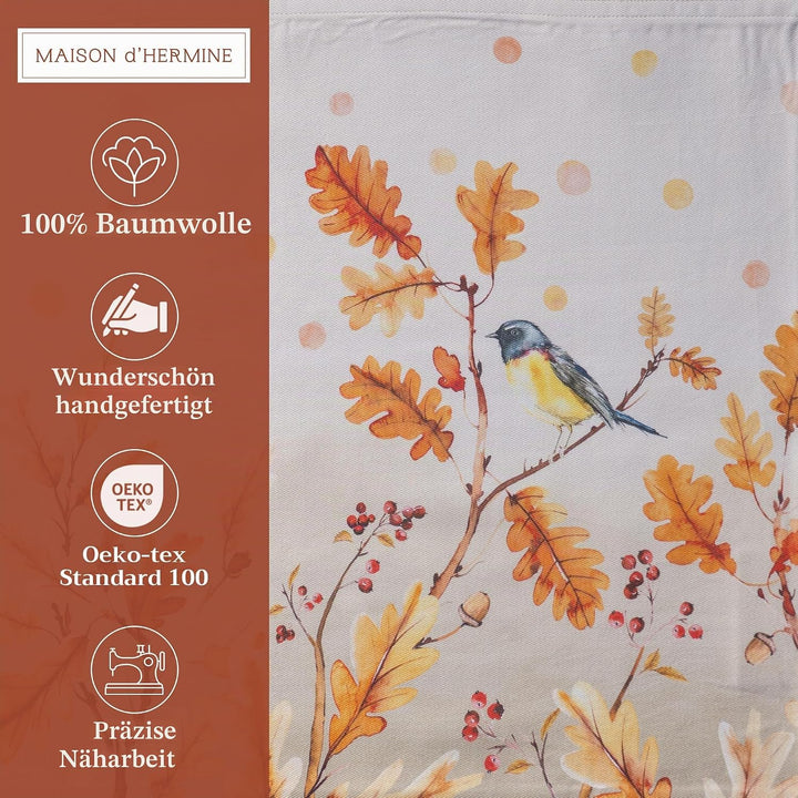Maison d'Hermine Platzsets 4er-Set 100% Baumwolle waschbare Tischsets Wiederverwendbare Tischsets fü