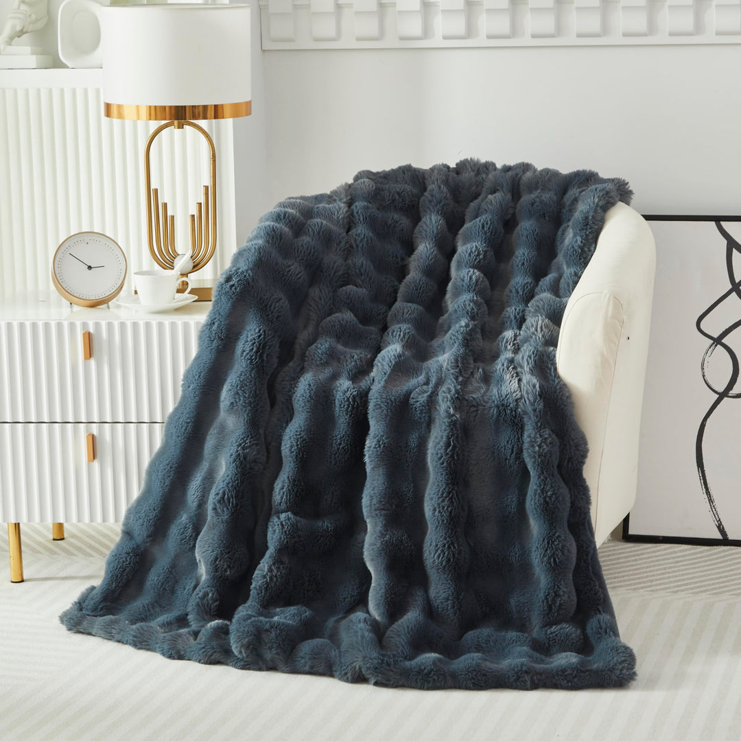 Kuscheldecke Kaninchen Plüsch Flauschige Decke Soft Wohndecke Dick 1000GSM Flanell Couchdecke Warme