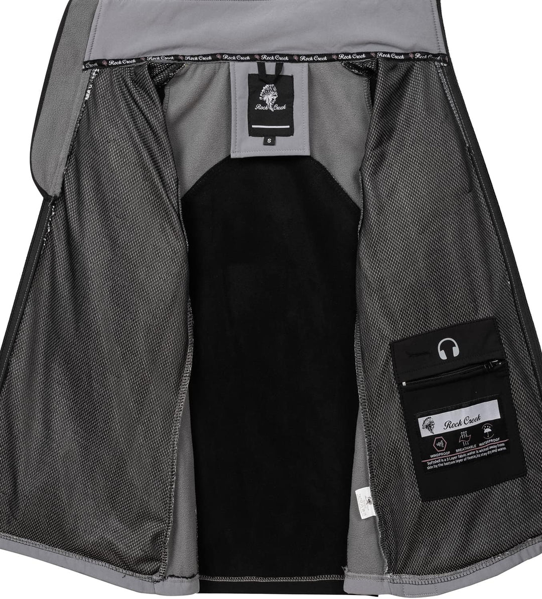 Rock Creek Damen Softshell Jacke Windbreaker D-466 M Schwarz, M Schwarz