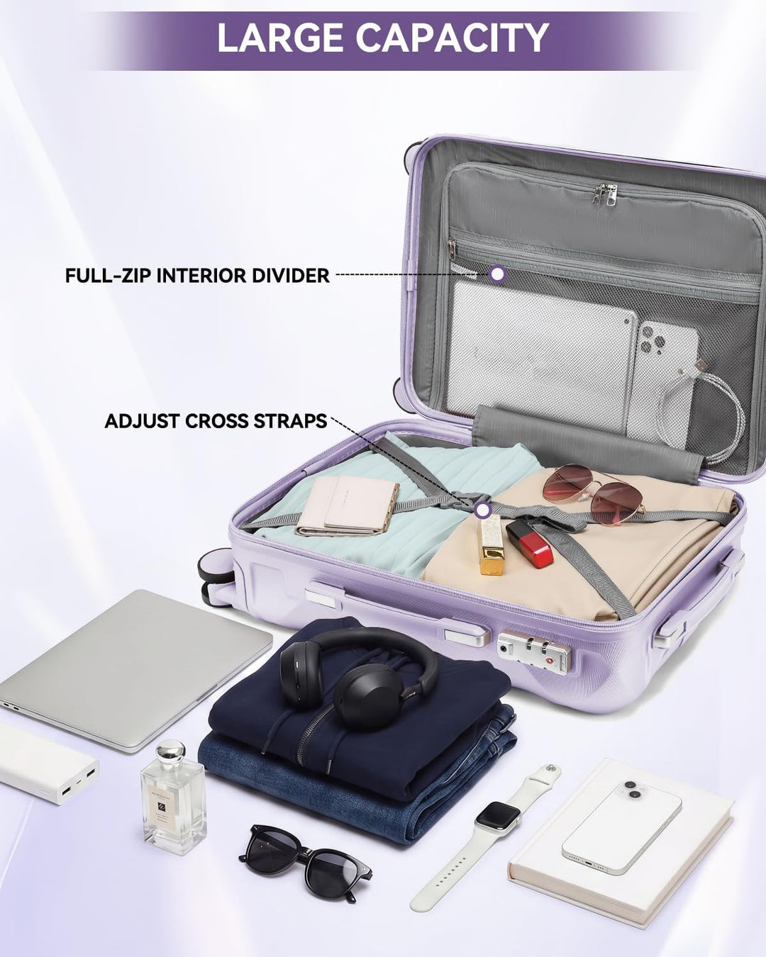 Sea choice Hardschalen Trolley Koffer Set 5tlg. Zwillingsrollen Reisekoffer Enthält 1 Reisetasche un