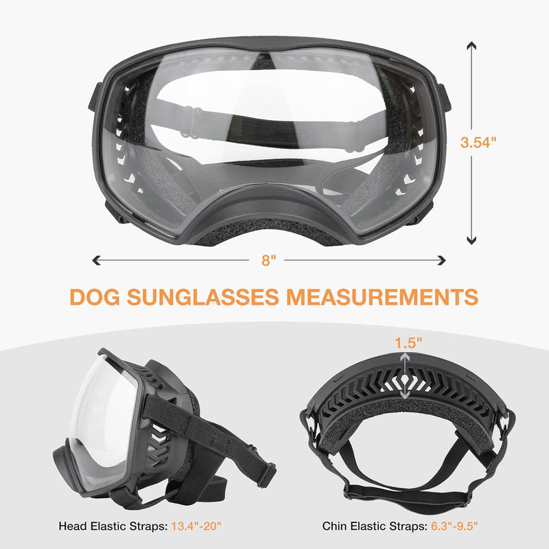 NAMSAN Hundebrille mit Weit Sichtfeld, UV-Schutz Grosse Hunde Sonnenbrille, Augen Schützen Klare Hun