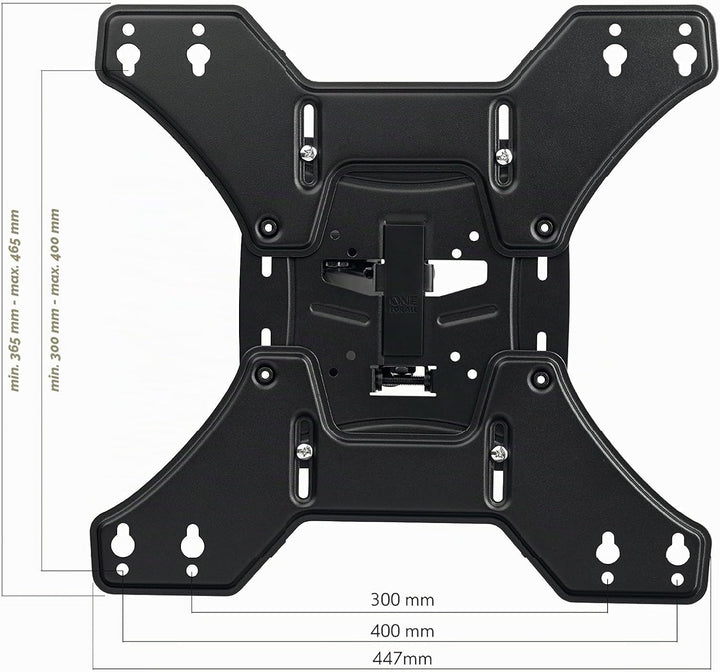 One For All TV-Wandhalterung - Schwenkbar 90° / Neigbar/Ausziehbare Fernseher Halterung - Curved 4K