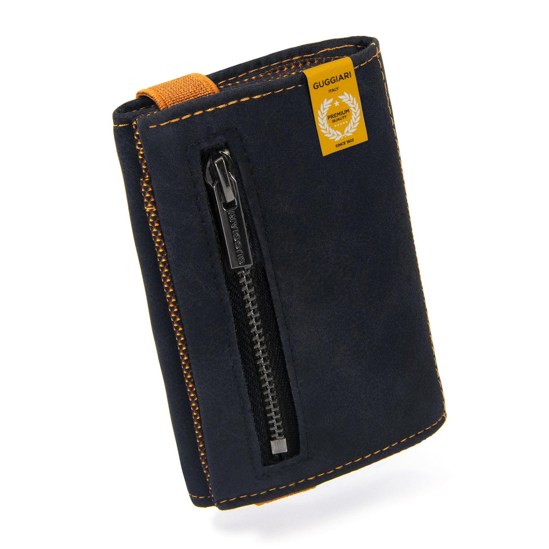 Slim Wallet mit Münzfach aus Microfaser Jacquard mit RFID Schutz - Schlankes Portemonnaie für Kredit
