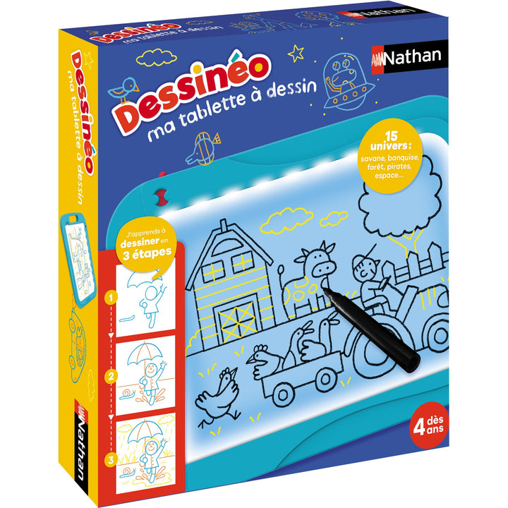 Nathan – Dessinéo Mein Zeichentablett, beleuchtetes Zeichentablett für Kinder ab 4 Jahren, zum Mitne