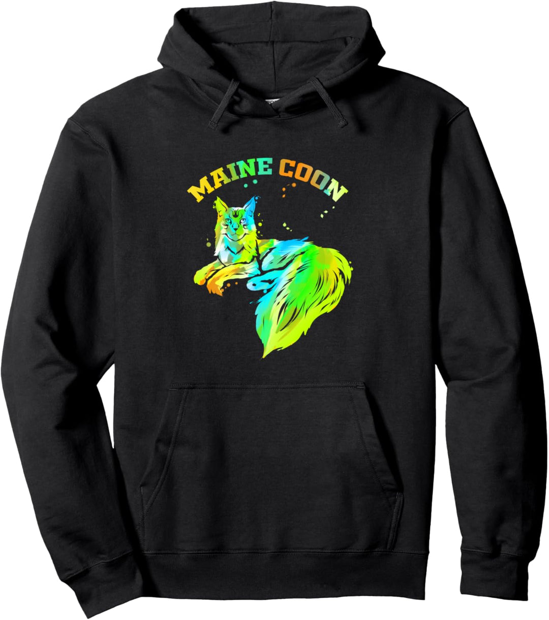 Maine Coon Katze Coonie Kater Artwork Geschenk Pullover Hoodie