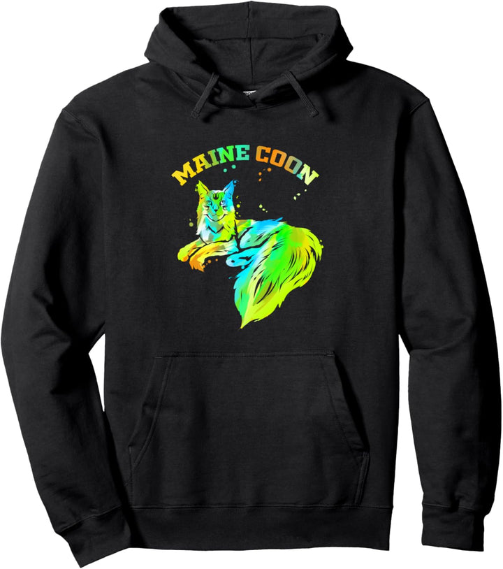Maine Coon Katze Coonie Kater Artwork Geschenk Pullover Hoodie