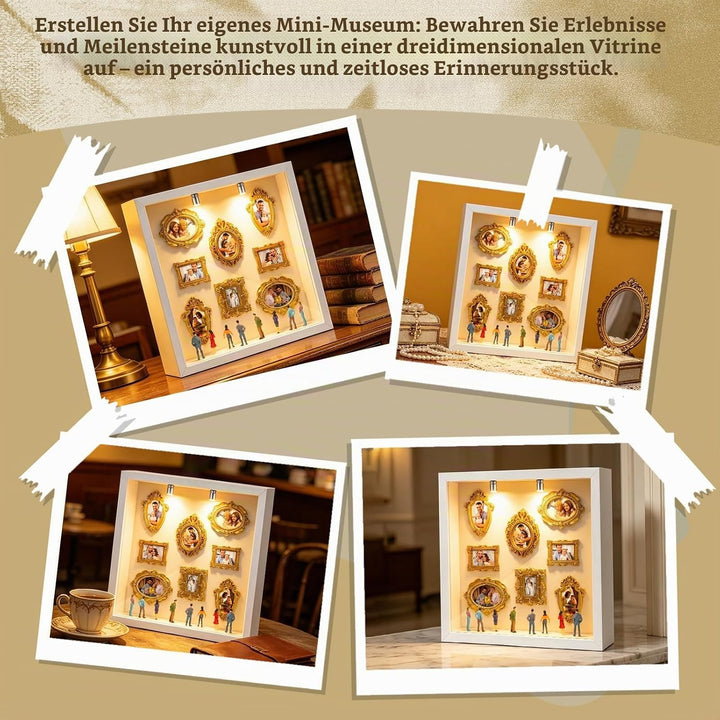 DIY Mini Museum Silhouetten Box mit LED, Mini Bilderrahmen, Museum of us, Mini Museum Bilderrahmen m