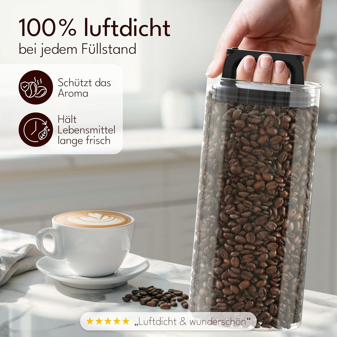 Kitchen&Co. Kaffeedose mit Vakuumdeckel, Luftdichte Aufbewahrung, Vorratsdose luftdicht, mottensiche