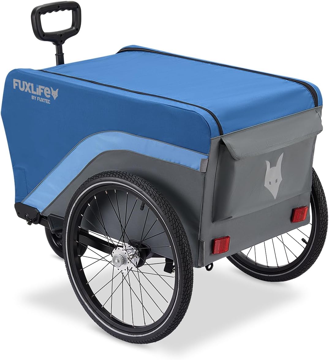 Fahrradanhänger FX-LA120 blau • 2-in-1 faltbar • 120L Lastenanhänger mit 47,8kg Zuladung • 120L Pack