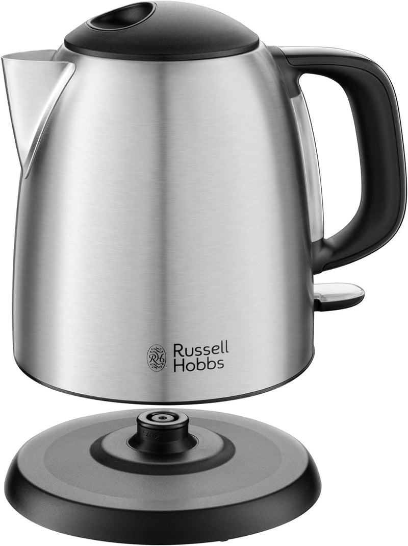 Russell Hobbs 1L kompakter Wasserkocher, schnell kochend, herausnehmbarer Kalkfilter, waschbar, sich