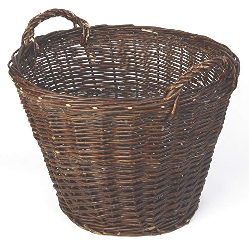 WEIDENPROFI Weidenkorb, Erntekorb aus dunkler Weide, rund mit Henkel, ca. Ø 55 cm x 38 cm hoch