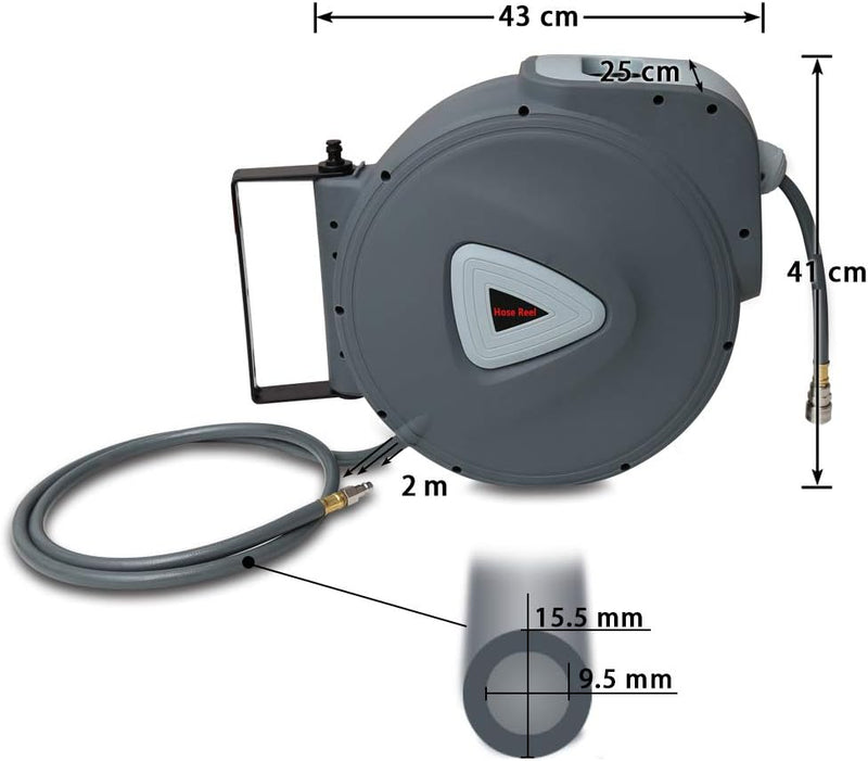 Joparri 30m Druckluftschlauch Aufroller Automatisch 1/4" Anschluss, Schlauchaufroller Automatisches