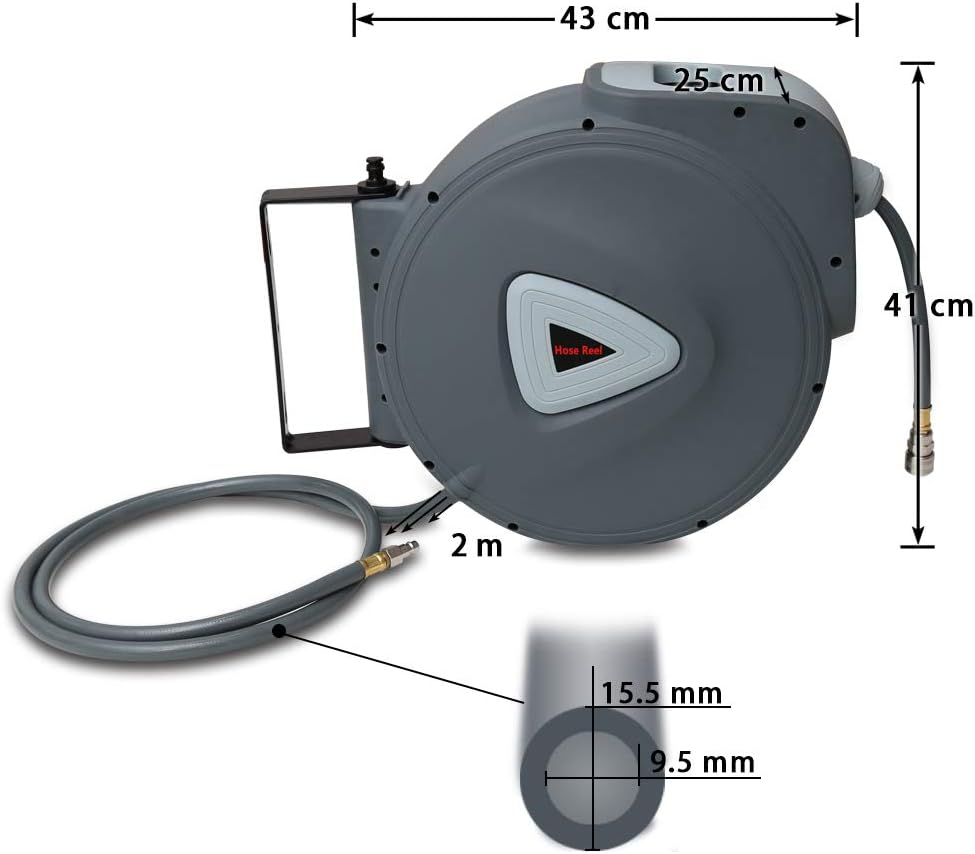 Izrielar 30+2m Druckluftschlauch Aufroller Automatisch, Schlauchaufroller Automatisches Aufrollen 18