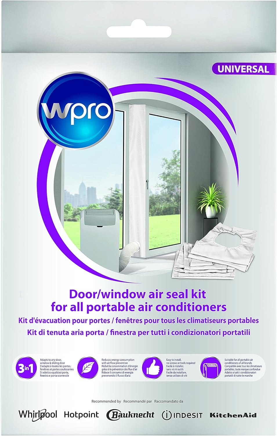 Klimageräte-Luftabdichtungskit, Wpro ASK007, Fensterdichtung, Dichtungssatz für Fenster oder Türen b