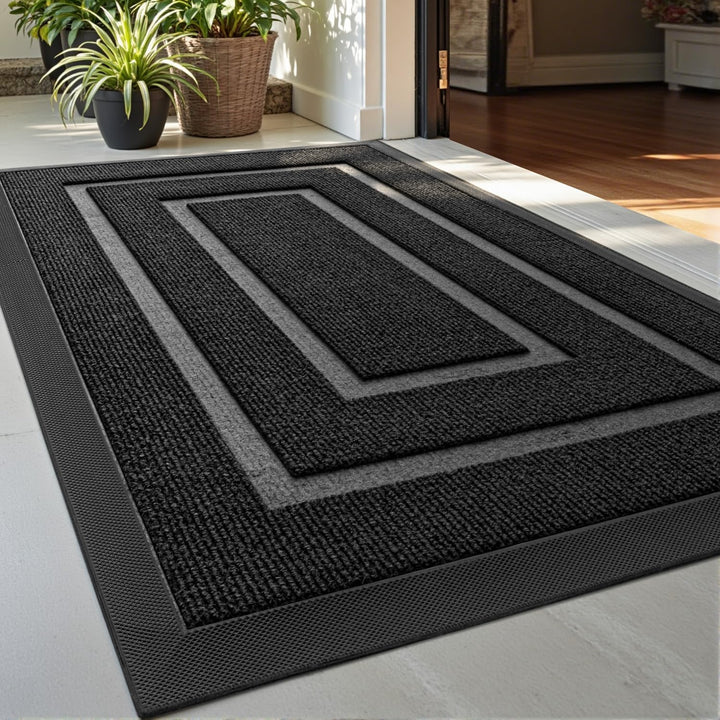 DEXI Fussmatte Aussen 44 x 75 cm, rutschfest Fussmatte Waschbar Schmutzfangmatte für Haustür, Robust