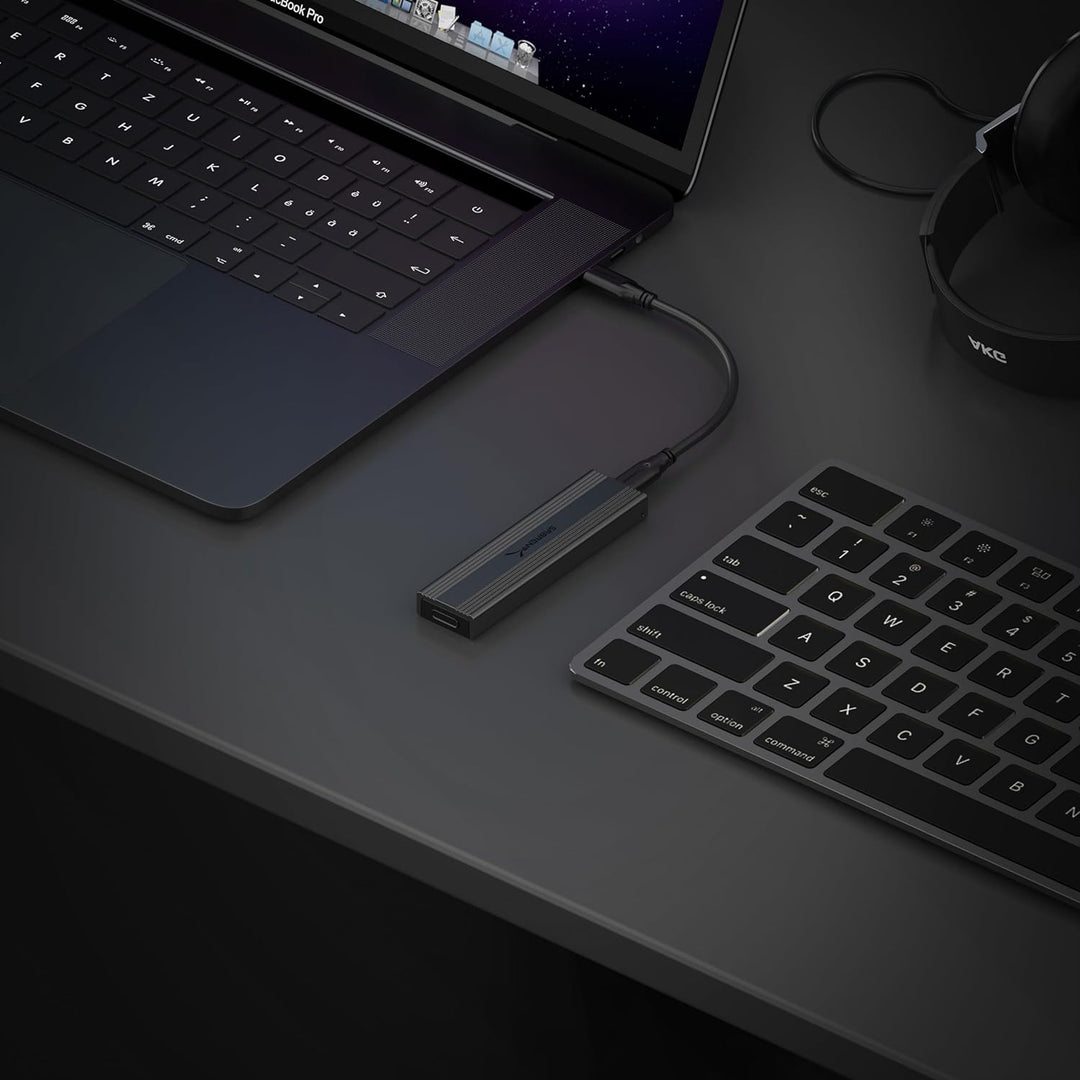 SABRENT M.2 SSD Gehäuse, USB C 3.2 Gen 2 auf NVMe SSD, Aluminium Externes M2 NVMe Adapter, Werkzeugl