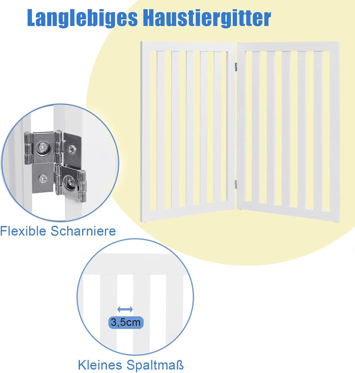SOARS Absperrgitter Hund, faltbar & freistehend Hundegitter, Schutzgitter für Tür & Treppe, Türschut
