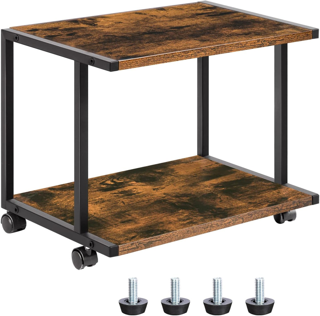 HOOBRO Druckertisch, Druckerständer mit verstellbaren Füssen und arretierbaren Rädern, Druckerwagen