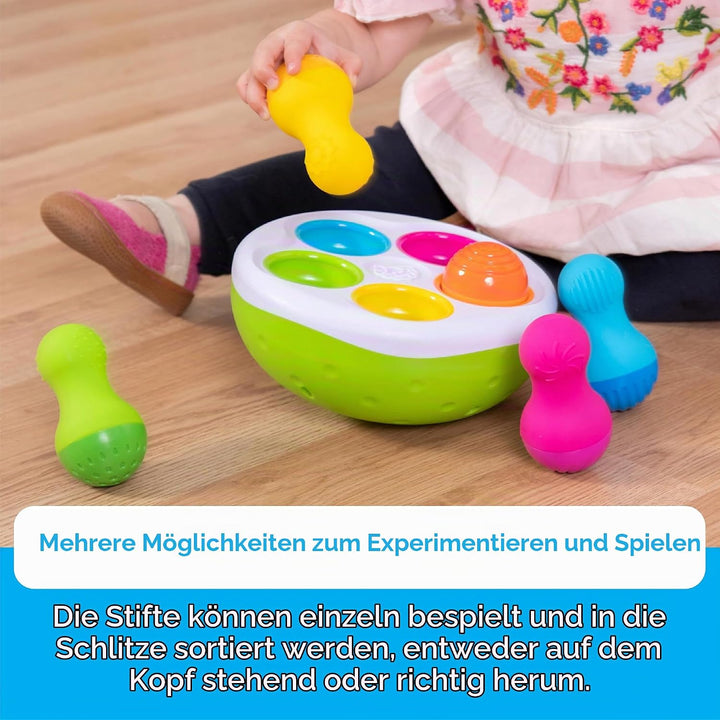 Fat Brain SpinnyPins Spielzeug, Lernspielzeug Babys, Kegelspielzeug für Kleinkinder, Spielzeug für B