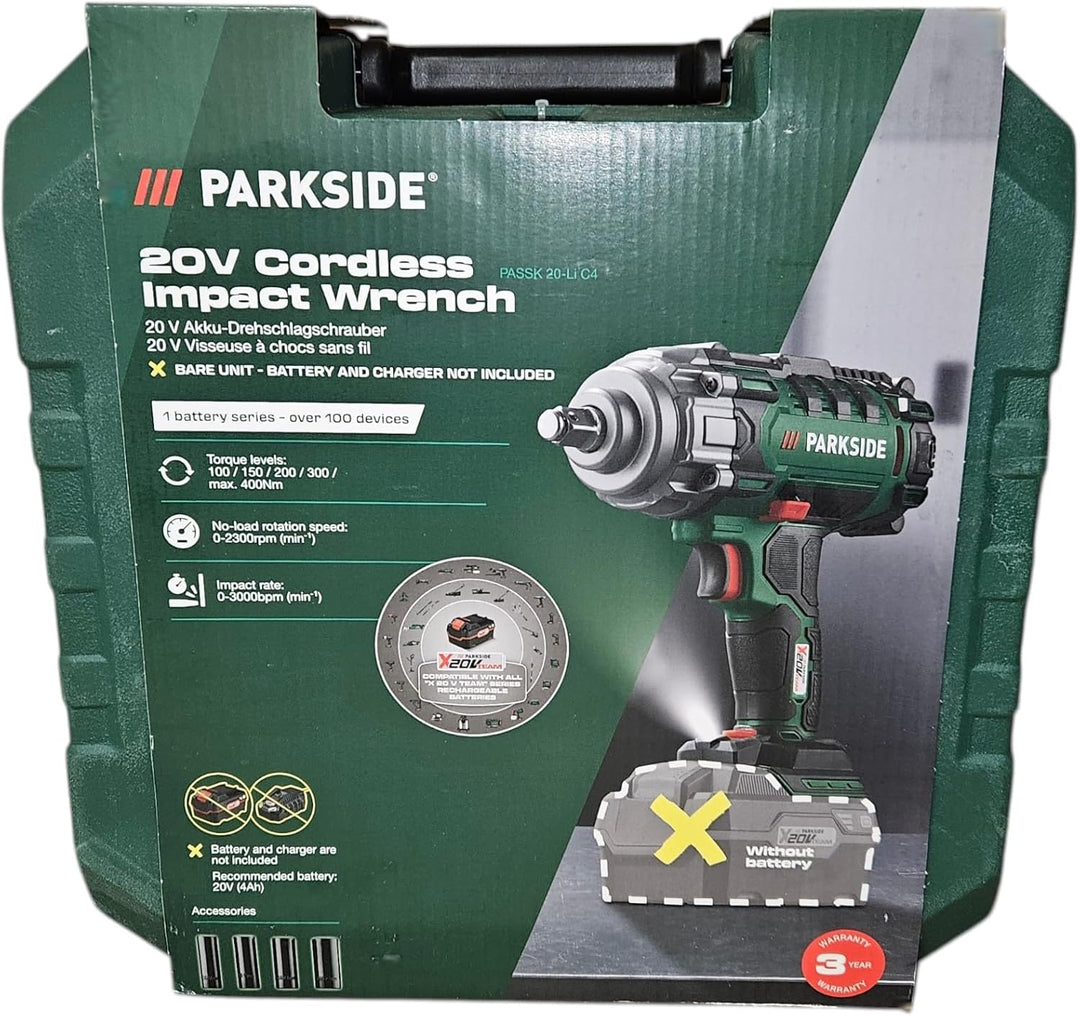 Akku-Drehschlagschrauber PASSK 20-Li X20V für KFZ, 400 NM, integrierte LED-Arbeitsleuchte (ohne Akku