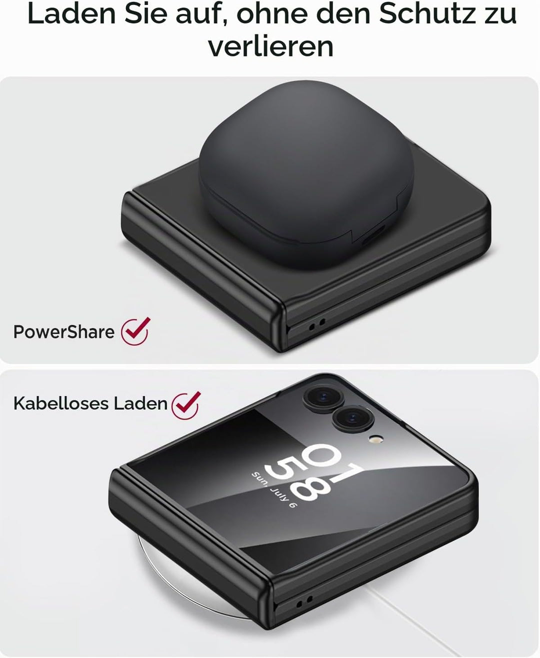 Miimall Kompatibel mit Samsung Galaxy Z Flip 7 Hülle mit Scharnierschutz Magnetischer [Externer Bild