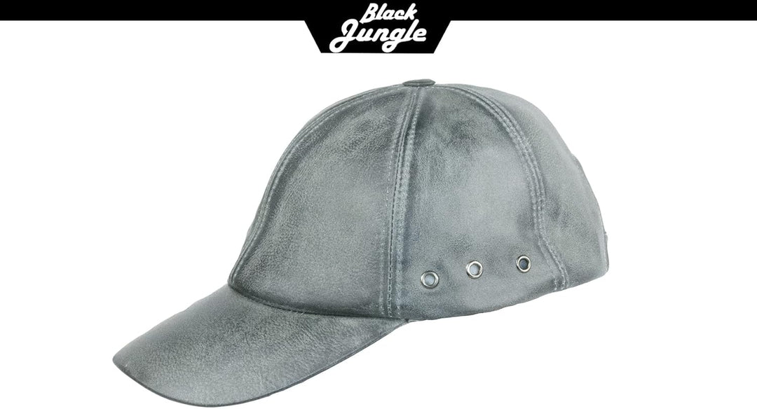 Black Jungle Grafton Lederkappe Biker Kappe Freizeitkappe Baseballkappe Einheitsgrösse Anthrazit, Ei