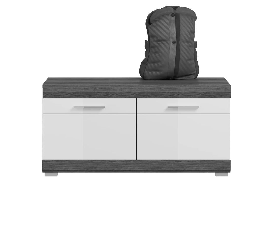 xonox.home Garderobe Scout Schuhkommode Schuhschrank Kommode Highboard Stauraumschrank in Front weis