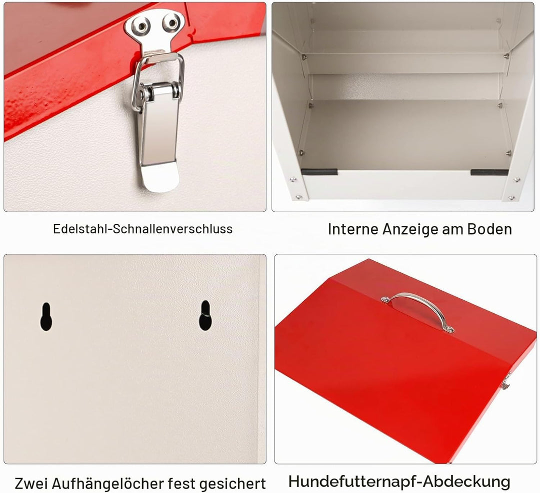 Svauoumu Automatischer Futterautomat für Hunde, 25lb Kapazität Outdoor Dog Feeder Gravity Feeder Chu