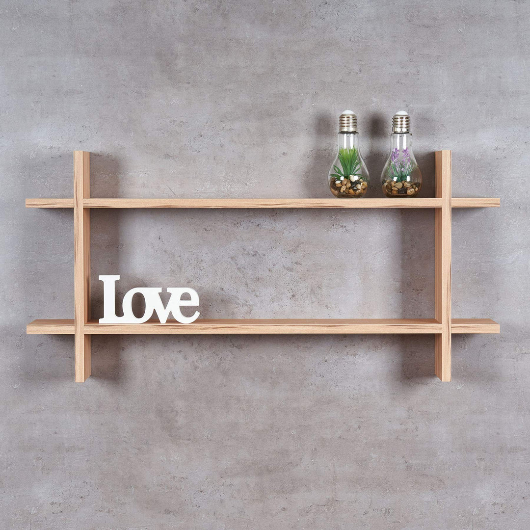 levandeo Regal BxH 98x48cm Holz Steckregal Kernbuche Wandregal Bücherregal Ablage Deko Holzregal Ein