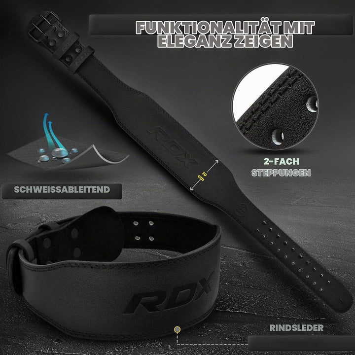 RDX Gewichthebergürtel Leder 4” und 6”, 10 Verstellbar Löcher Trainingsgürtel Schnalle, Powerlifitin