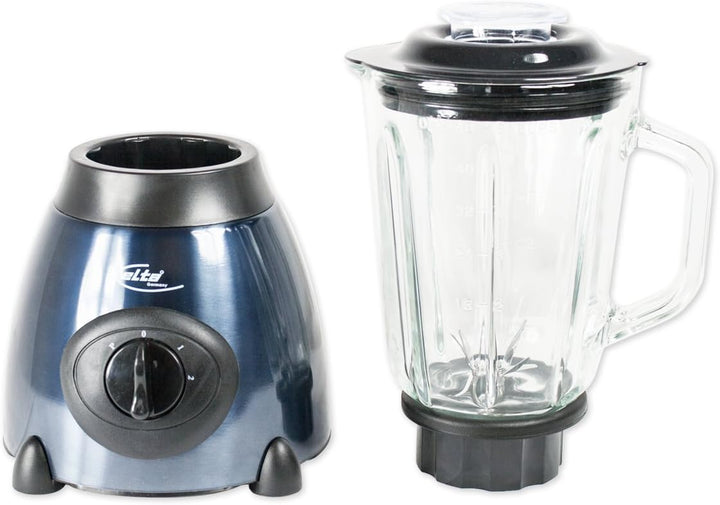 Elta Edelstahl Glas Standmixer (1,5 Liter, Glasgefäss, Smoothie-Maker, 500 Watt, 2 Stufen und Turbo