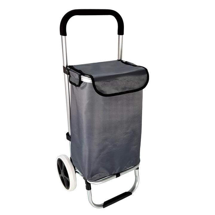 Alu Trolley Einkaufstrolley Tasche Einskaufsroller Einkaufswagen (grau), Grau
