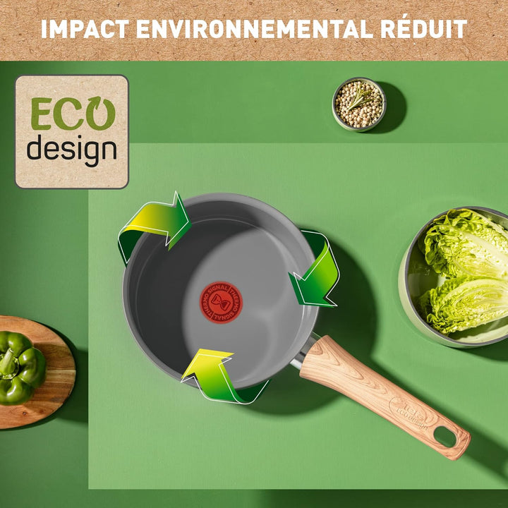 Tefal Renew, 20 cm Stielkasserolle, Keramik-Antihaftbeschichtung, Öko-Design, recycelt, gesundes Koc