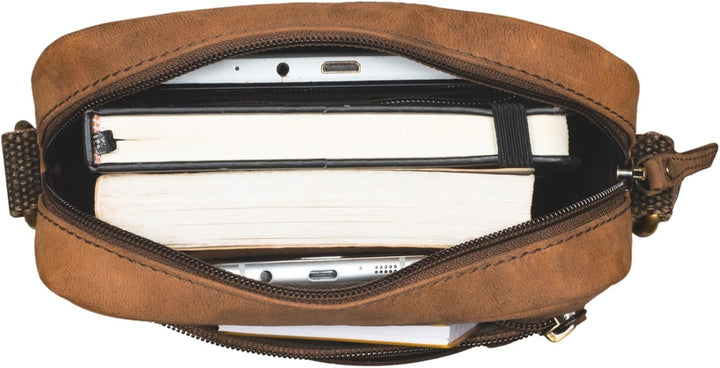 STILORD 'Nash' Ledertasche Männer Vintage Kleine Umhängetasche Messenger Bag Herren für Tablet 8 Zol