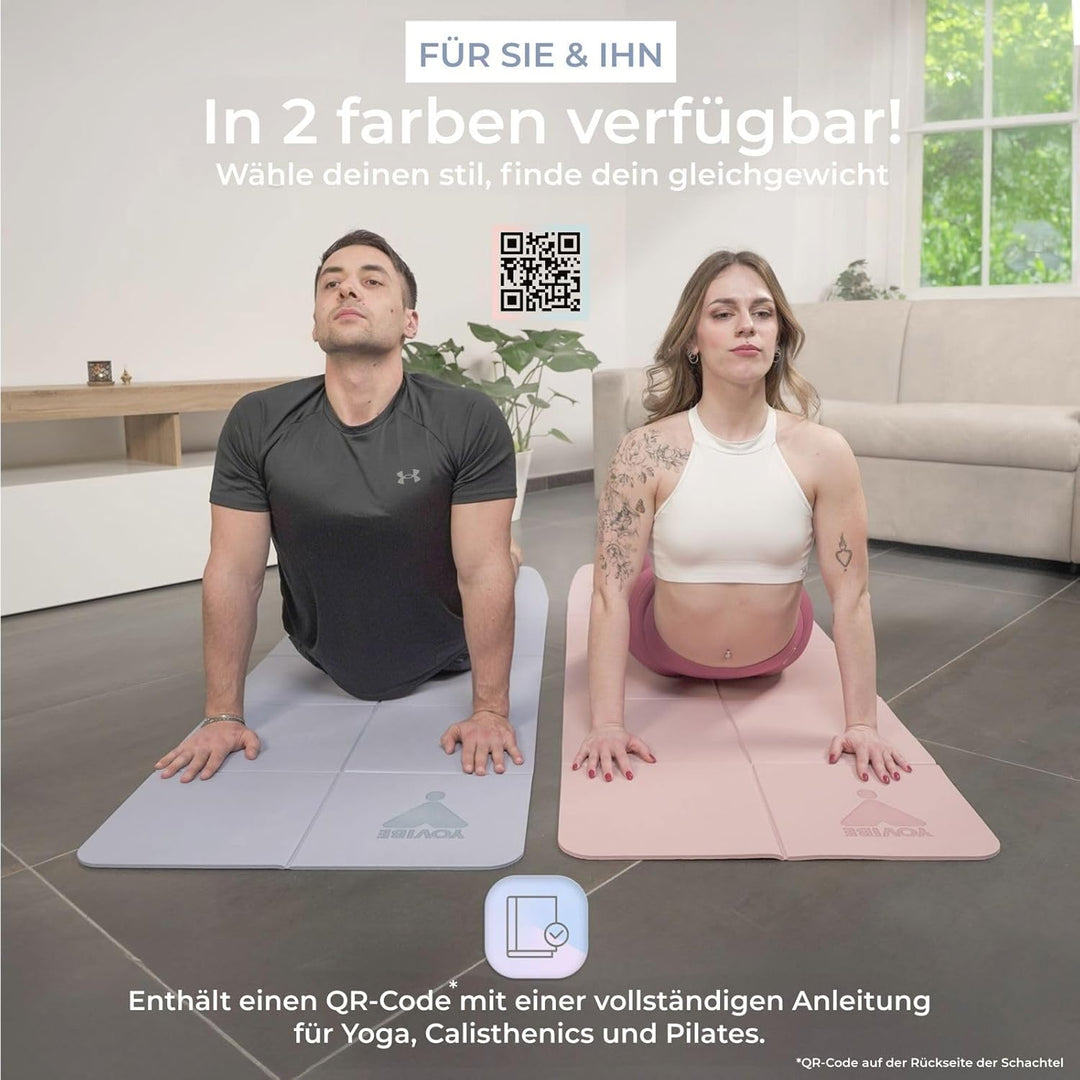 YoVibe® Yoga Matte 183x60x0,6 cm gross– Yogamatte rutschfest, extra dick, aus TPE mit Tasche & Handt