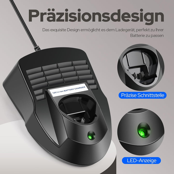 ASUNCELL 12V 1.5A Ladegerät kompatibel mit Dremel 8200, 8220, 8300 Werkzeug Akkus B812-01 B812-02 B8