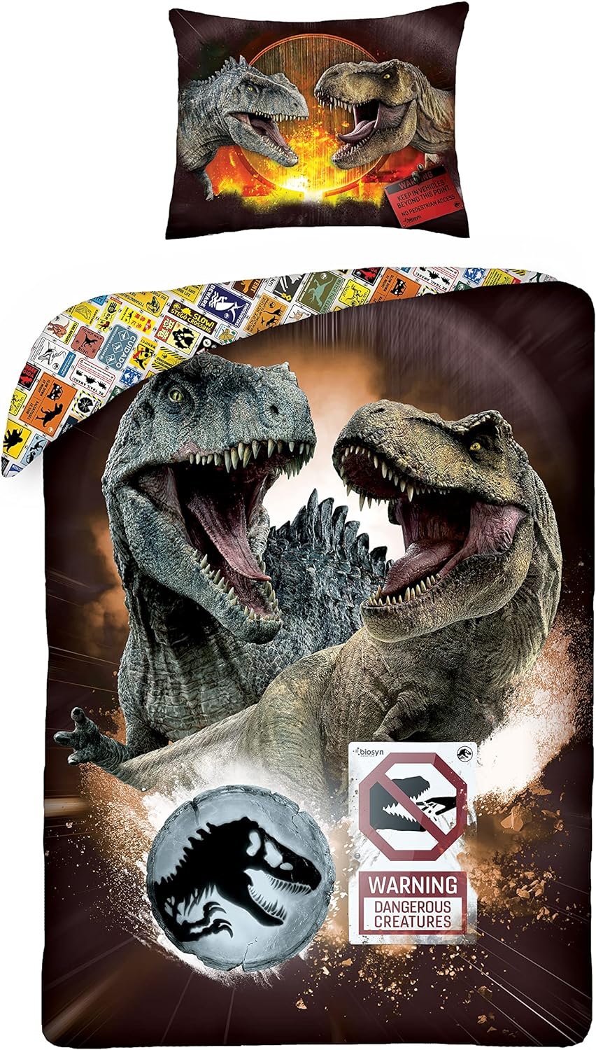 Halantex Jurassic World Bettwäsche, 140x200cm + 70x90cm, 100% Baumwolle