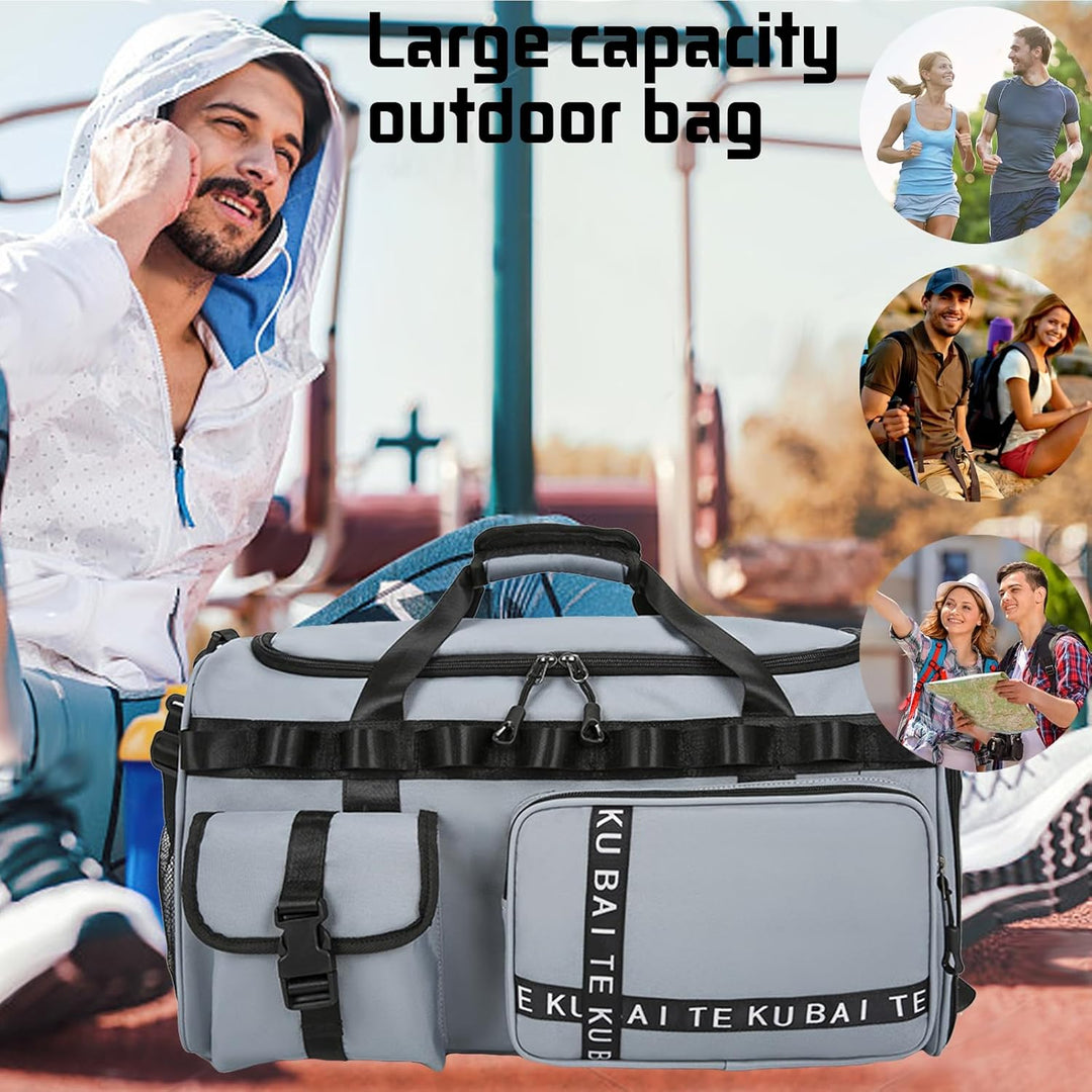 Reisetasche Damen Herren, 65L Wasserabweisende Sporttasche, Large Capacity Reise Tasche Gym Bag, mit