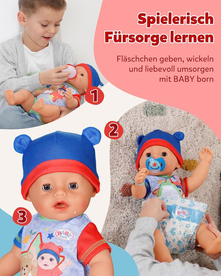 BABY born 836415 Jonas 43cm, Babypuppe mit 10 Funktionen und Accessoires, für Kinder ab 3 Jahren, fu