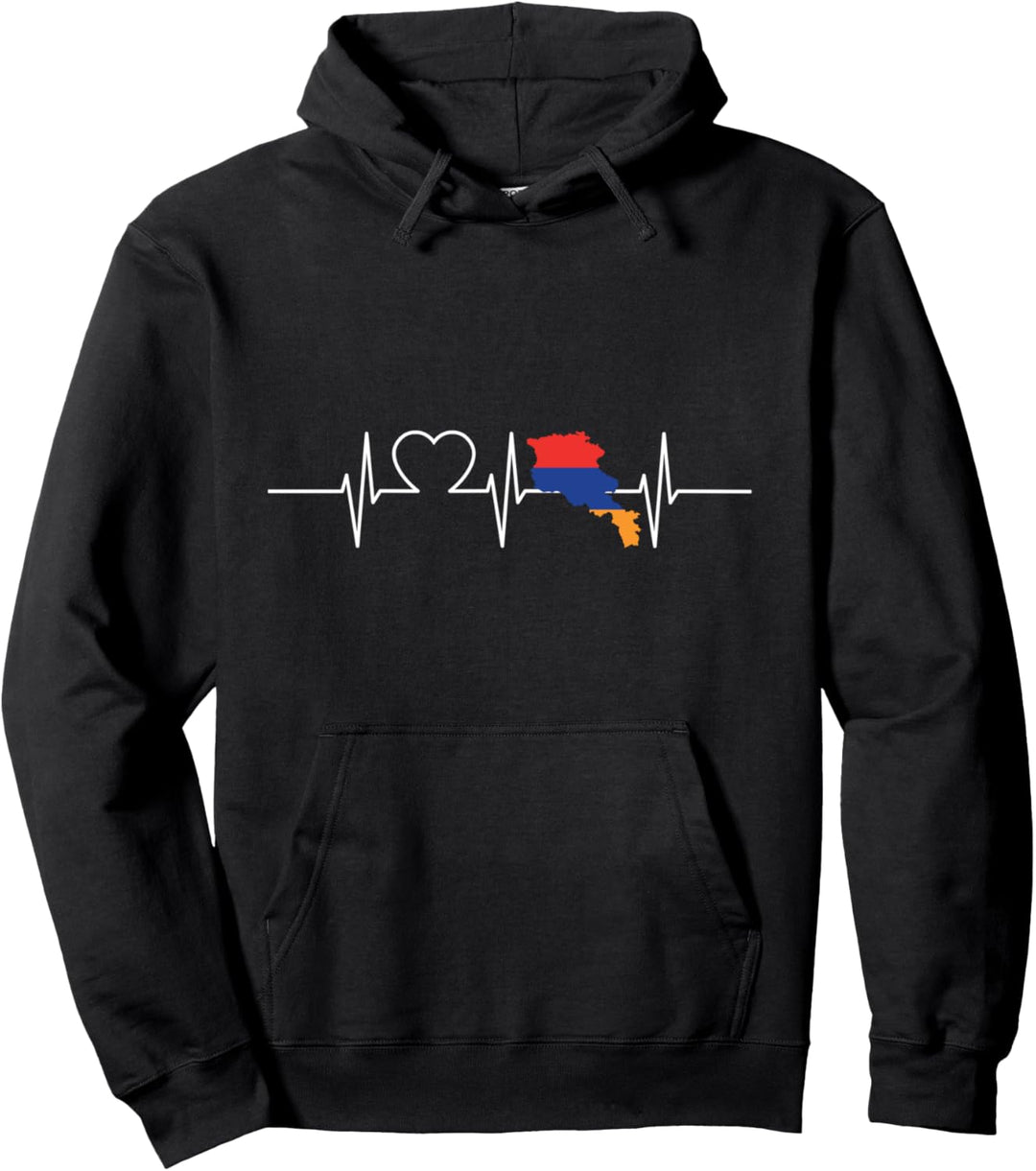 Armenien mit Herzschlag Vintage Flagge von Armenien Pullover Hoodie