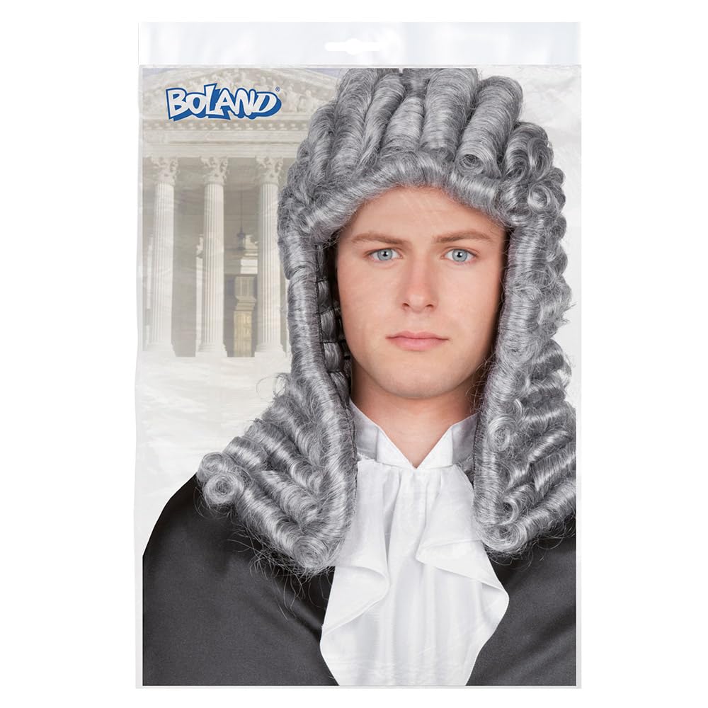 Boland 86364 - Erwachsenenperücke Richter, One Size, grau, lockig, Karneval, Themenparty, Mottoparty
