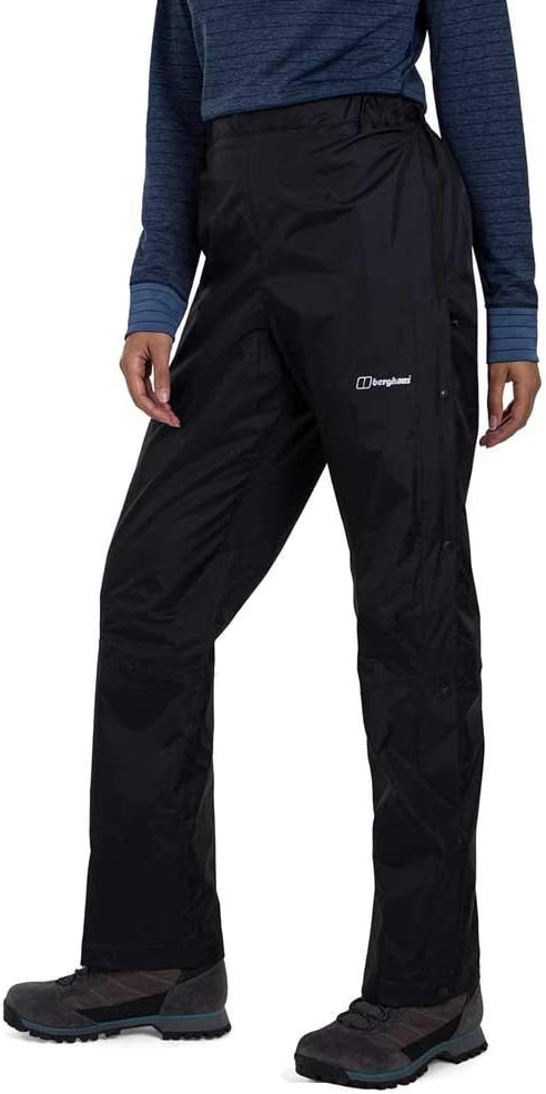 Berghaus Damen Deluge Wasserdicht Überhose, Langlebige, Bequeme Regenhose S Schwarz 2.0, S Schwarz 2