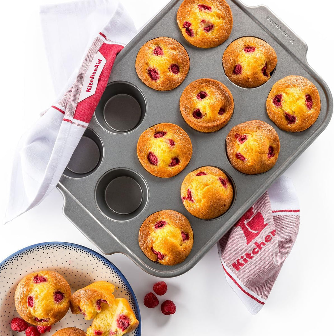 KitchenAid Bakeware Muffinblech aus aluminisiertem Stahl, PFAS-frei, antihaftbeschichtet, ofenfest,