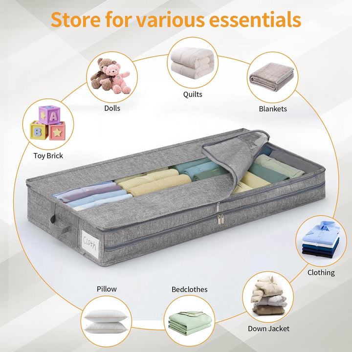 GARPROVM Stabil Unterbett Aufbewahrungsbox 3er Set, 85x40x12cm Formstabil Unterbettkommode Unterbett