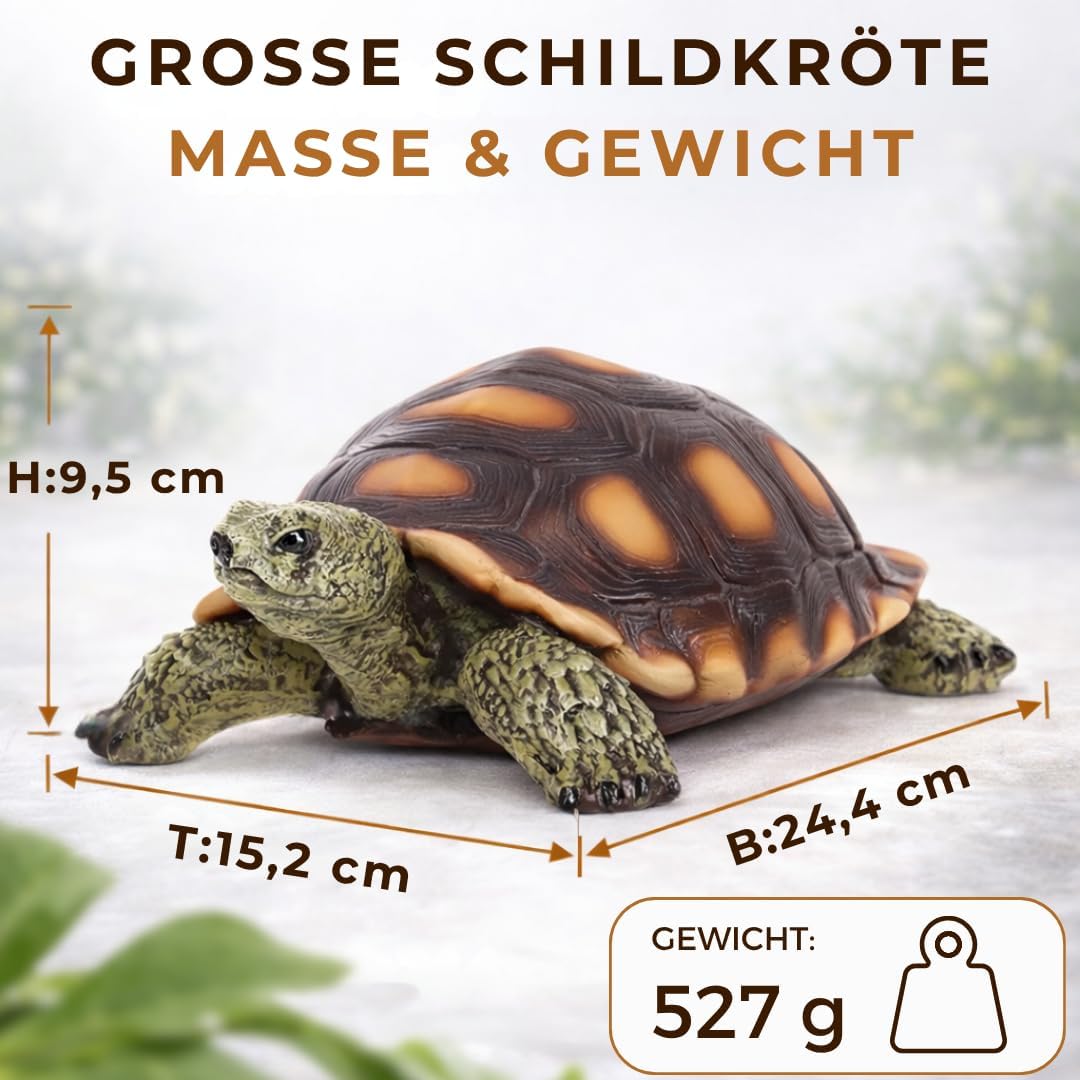 Gartenfigur Schildkröte Gross – Gartendeko aus Polyresin für Garten, Terasse und Balkon – frostbestä