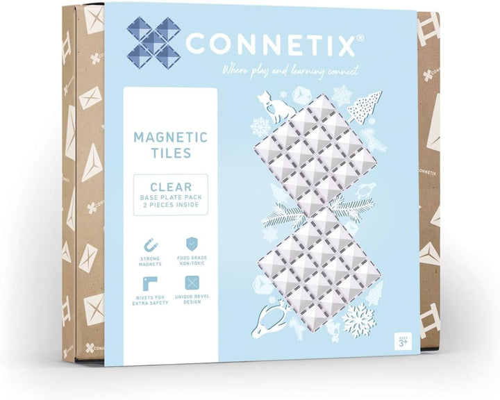 CONNETIX Magnetische Fliesen Klar Grundplatten-Pack, 2 Stück