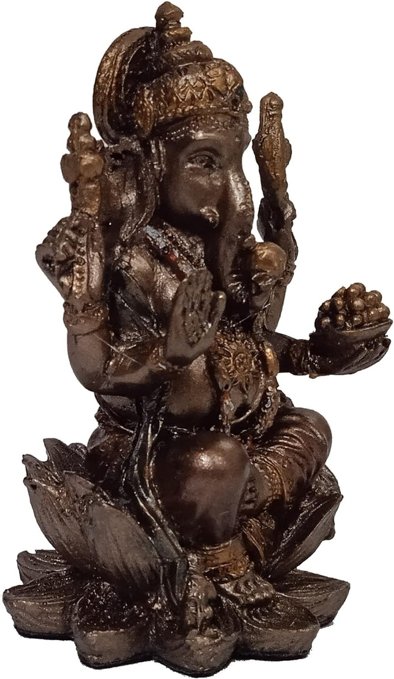 Purpledip Idol Ganesha (Ganpathi Vinayak) Sammelfigur Bronze-Finish Statue Idol für Heimtempel, 7,6