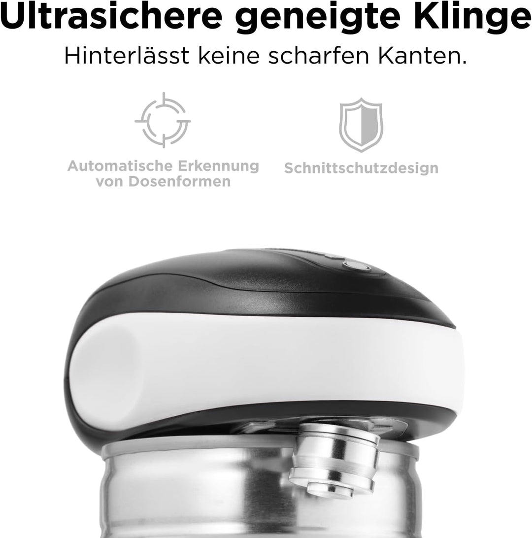 Kitchen Mama One-To-Go Elektrischer Dosenöffner – Dosenöffnen mit einem Tastendruck (Auto-Stopp), Do