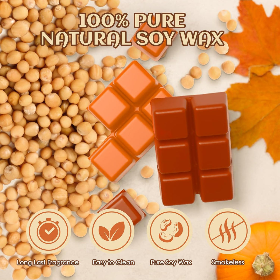 Herbst Duftwachs für Duftlampe, Natürliches Wax Melts Sojawachs Schmilzt, Wachswürfel, Duftwachswürf