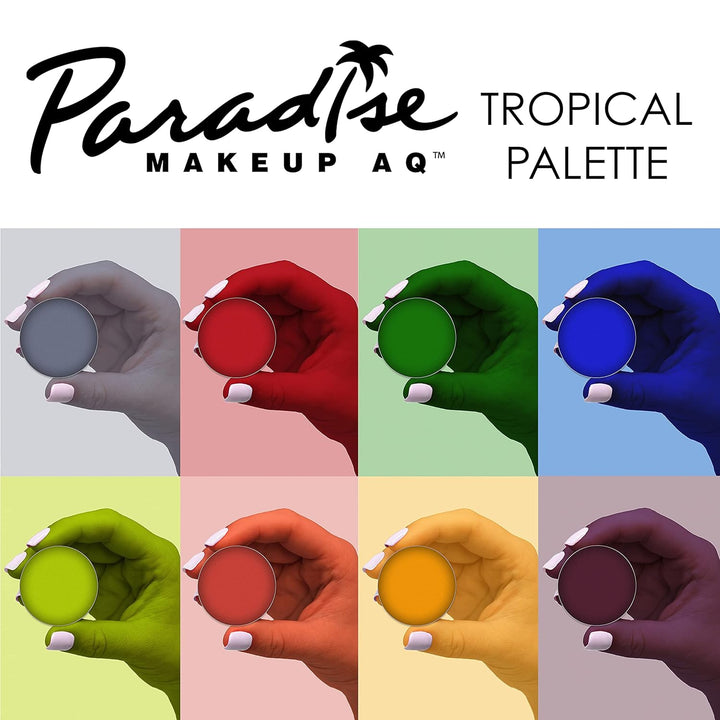 Mehron Paradise Make-up AQ 8 Color (Tropical) | Magnetische nachfüllbare Körperfarben- und Gesichtsf